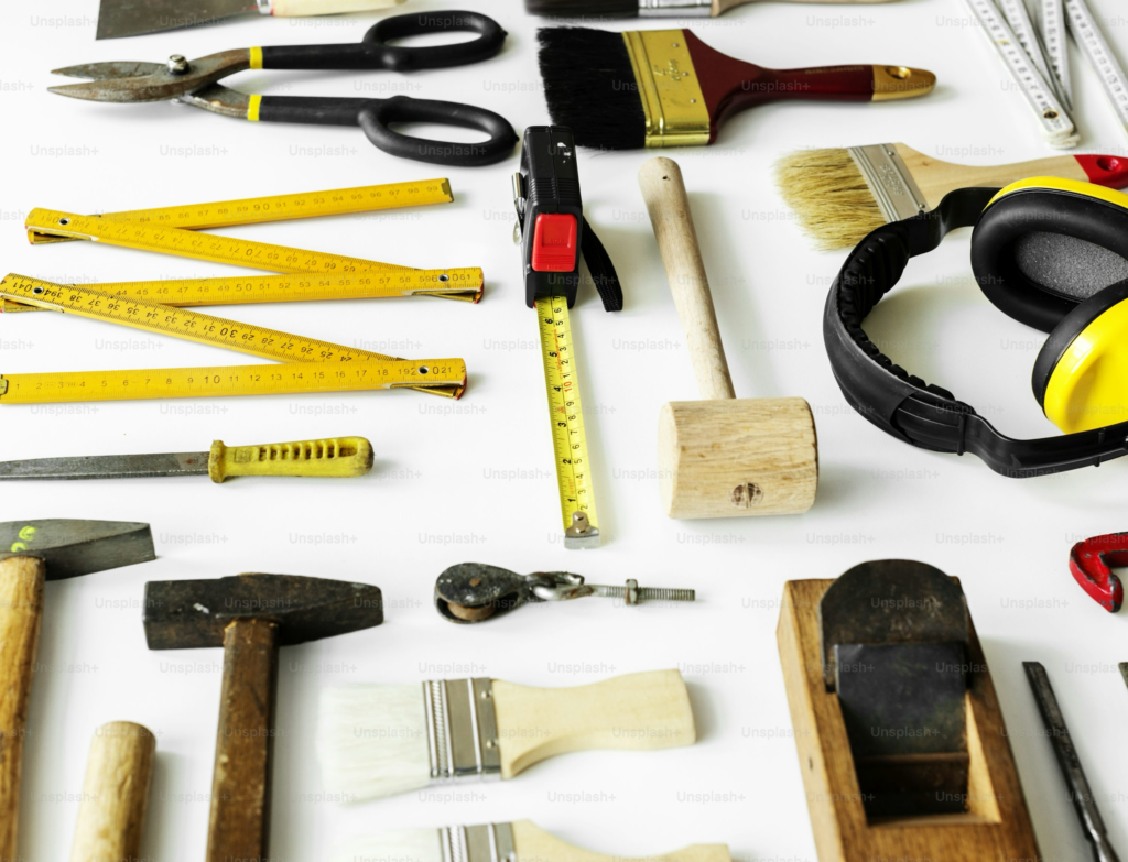 DIY home repair tools and maintenance workspace